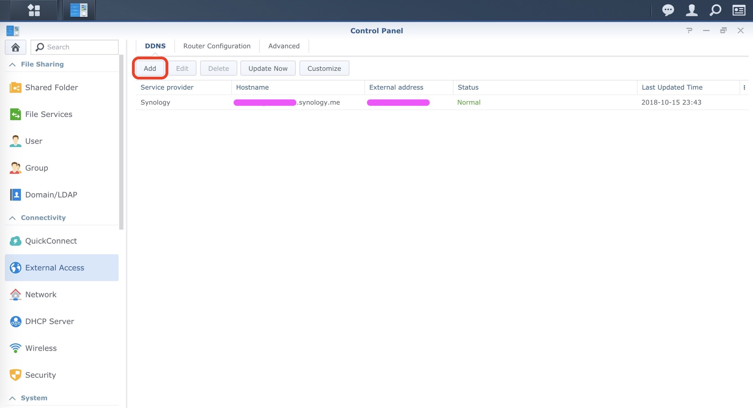 Ddns synology как настроить роутер